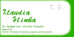 klaudia hlinka business card